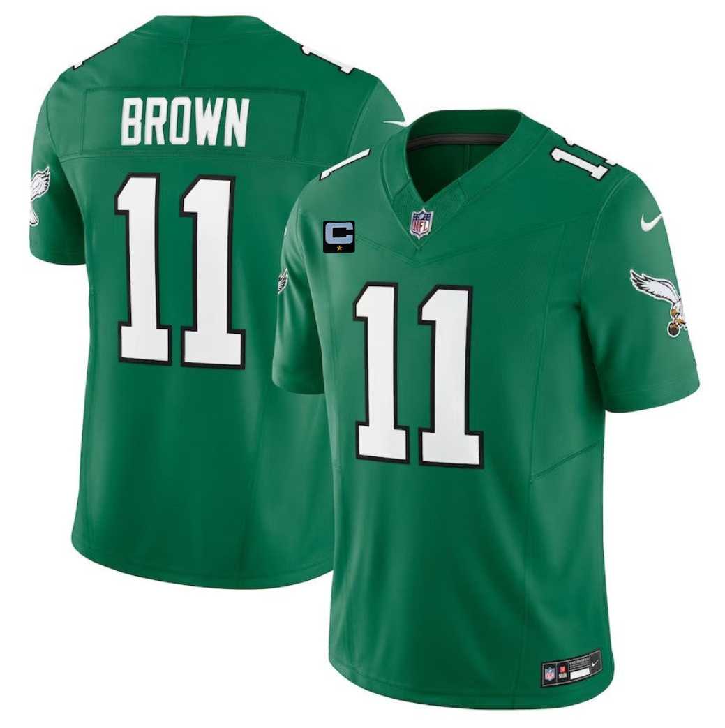 Men & Women & Youth Philadelphia Eagles #11 A. J. Brown Green 2023 F.U.S.E. With 1-Star C Patch Vapor Untouchable Limited Jersey->philadelphia eagles->NFL Jersey